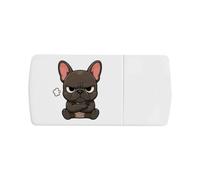 Azeeda 'Grumpy French Bulldog' Pill Box with Splitter (PI00045663) | Compact Medicine Organiser / Tablet Cutter for Home and Travel