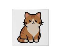 Azeeda 'Grumpy Ginger Cat' 108mm Square Ceramic Tile (TD00044302)