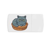 Azeeda 'Grumpy Persian Cat' Pill Box with Tablet Splitter (PI00037404)