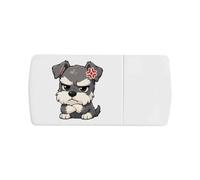 Azeeda 'Grumpy Schnauzer' Pill Box with Splitter (PI00045919) | Compact Medicine Organiser / Tablet Cutter for Home and Travel