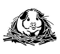 Azeeda 'Guinea Pig in Fresh Bedding' Reusable Stencil - Durable Decorative Template for Painting and Spraying on Walls, Tiles, Wood, Fabric & Craft Projects - M (A5) (WS00054882)
