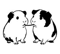 Azeeda 'Guinea Pigs Eating' Reusable Stencil - Durable Decorative Template for Painting and Spraying on Walls, Tiles, Wood, Fabric & Craft Projects - S (A6) (WS00070845)