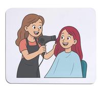 Azeeda 'Hair Stylist & Client' Mouse Mat/Desk Pad (MO00041174)