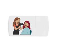 Azeeda 'Hair Stylist & Client' Pill Box with Tablet Splitter (PI00038213)