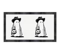 Azeeda 'Halloween Ghost Wearing Cowboy Hat' Pet Feeding Mat (PM00037257)