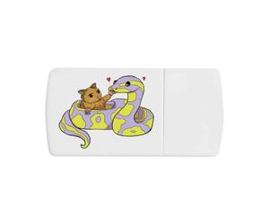 Azeeda 'Hamster & Ball Python' Pill Box with Splitter (PI00045209)