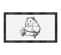 Azeeda 'Hamster On Skateboard' Pet Feeding Mat (PM00040972)