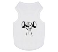 Azeeda 'Hand Holding a Dumbell' Pet Dog/Cat T-Shirt, L (PT00147671)