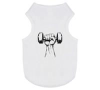 Azeeda 'Hand Holding a Dumbell' Pet Dog/Cat T-Shirt, S (PT00147669)