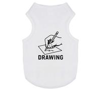 Azeeda 'Hand Holding A Pencil And Drawing On Paper' Pet Dog/Cat T-Shirt, XS (PT00165000)