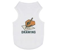 Azeeda 'Hand Holding A Pencil And Drawing On Paper' Pet Dog/Cat T-Shirt, XS (PT00165004)
