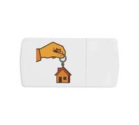Azeeda 'Hand Holding House Keyring' Pill Box with Tablet Splitter (PI00037525)