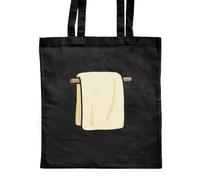 Azeeda 'Hanging Bath Towel' Classic Black Tote Shopper Bag (ZB00030757)