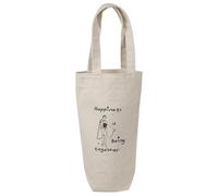 Azeeda 'Happiness is Being Together ' Cotton Wine Bottle Gift/Travel Bag (BL00037030)
