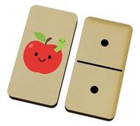 Azeeda 'Happy Apple with a Worm' Domino Set & Box (DM00057640)