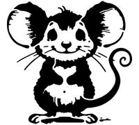 Azeeda 'Happy Baby Mouse' Reusable Stencil - Durable Decorative Template for Painting and Spraying on Walls, Tiles, Wood, Fabric & Craft Projects - S (A6) (WS00069468)