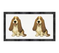 Azeeda 'Happy Basset Hound' Pet Feeding Mat (PM00033041)