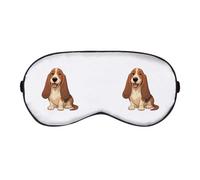 Azeeda 'Happy Basset Hound' Sleep/Travel Eye Mask (EY00033124)