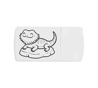 Azeeda 'Happy Bearded Dragon' Pill Box with Tablet Splitter (PI00037460)