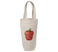 Azeeda 'Happy Bell Pepper' Cotton Wine Bottle Gift/Travel Bag (BL00049744)