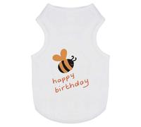 Azeeda 'Happy Birthday Bee' Pet Dog/Cat T-Shirt, L (PT00151679)