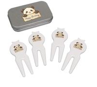 Azeeda 'Happy Birthday Cute Panda' Golf Divot Tool/Repair Fork Gift Set (GO00093470)