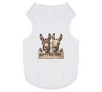 Azeeda 'Happy Birthday Donkeys' Pet Dog/Cat T-Shirt, XS (PT00145640)