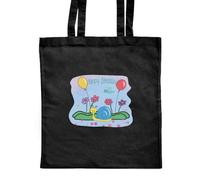 Azeeda 'Happy Birthday Snail' Classic Black Tote Shopper Bag (ZB00022109)