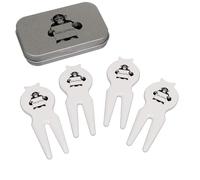 Azeeda 'Happy Birthday with Chimpanzee' Golf Divot Tool/Repair Fork Gift Set (GO00085762)