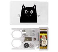 Azeeda 'Happy Black Cat' Mini Travel Sewing Kit (SE00034312)