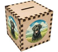 Azeeda 'Happy Black Labrador' Money Box/Piggy Bank (MB00116235)
