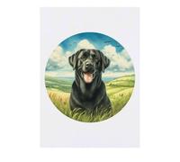 Azeeda 'Happy Black Labrador' Temporary Tattoo - Water Resistant, Skin-Safe, Non-Toxic Transfer (TO00089529)