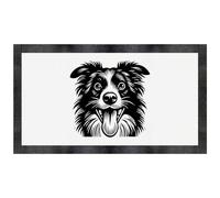 Azeeda 'Happy Border Collie' Pet Feeding Mat (PM00039708)