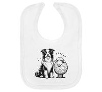 Azeeda 'Happy Border Collie With Sheep' Soft Cotton Baby Bib (BI00067548)