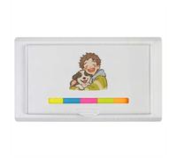 Azeeda 'Happy Boy & Dog' Sticky Note Ruler Pad (ST00049848)