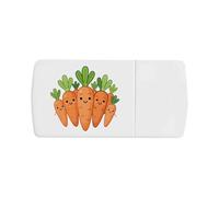 Azeeda 'Happy Bunch of Carrots' Pill Box with Tablet Splitter (PI00040918)