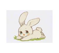 Azeeda 'Happy Bunny on Grass' Temporary Tattoo - A6 (TO00107501)