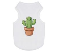 Azeeda 'Happy Cactus in Plant Pot' Pet Dog/Cat T-Shirt, XS (PT00180660)