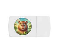 Azeeda 'Happy Capybara' Pill Box with Tablet Splitter (PI00039285)
