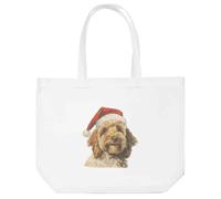 Azeeda 'Happy Christmas Cockapoo' Shopping Tote Bag - White (BG00094092)