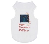Azeeda 'Happy Christmas To My Teacher ' Pet Dog/Cat T-Shirt, S (PT00143789)