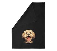 Azeeda 'Happy Cockapoo' Black Cotton Tea Towel/Dish Cloth (TW00058457)