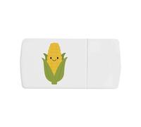 Azeeda 'Happy Corn on the Cob' Pill Box with Tablet Splitter (PI00042459)