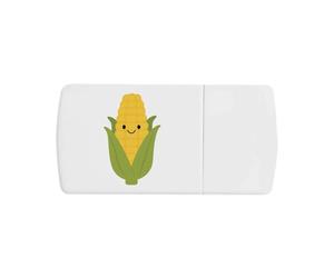 Azeeda 'Happy Corn on the Cob' Pill Box with Tablet Splitter (PI00042459)