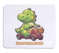 Azeeda 'Happy Dinosaur Riding Mobility Scooter' Mouse Mat/Desk Pad (MO00048604)