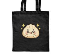 Azeeda 'Happy Dumpling' Shopping Tote Bag - Black (ZB00035940)