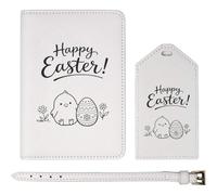 Azeeda 'Happy Easter Chick with Egg' Passport Cover & Luggage Tag Travel Set (PA00042514)
