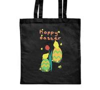 Azeeda 'Happy Easter Chicks' Classic Black Tote Shopper Bag (ZB00025220)