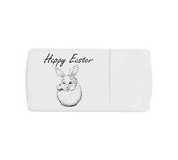 Azeeda 'Happy Easter with Bunny' Pill Box with Tablet Splitter (PI00042306)