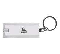 Azeeda 'Happy Easter with Rabbit and Eggs' LED Torch Keyring - Compact Pocket Flashlight with Keychain - Handy Mini Light for Bags and Keys (KT00036124)